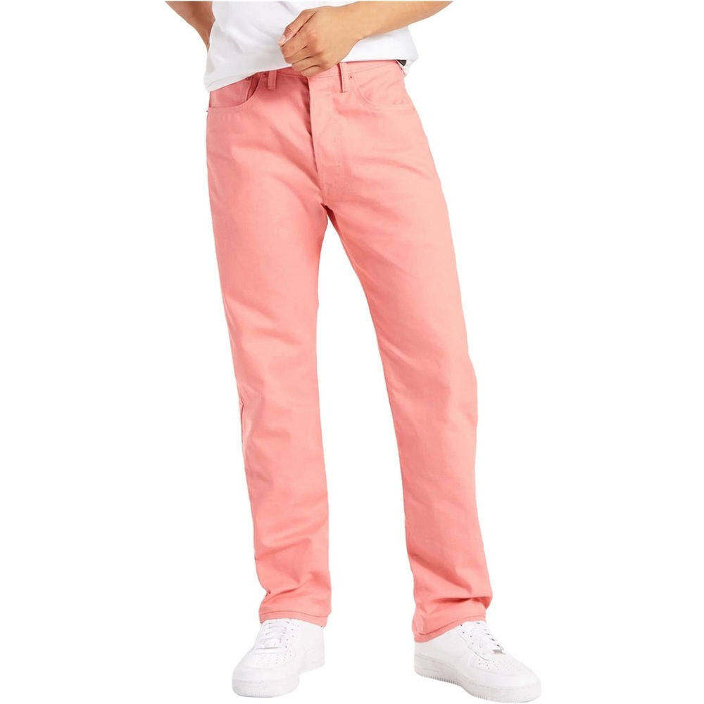 LEVI’s 501 Pink Jeans Raw Denim Shrink-to-Fit Men’s Jeans 40x32 NWT Limited Ed.